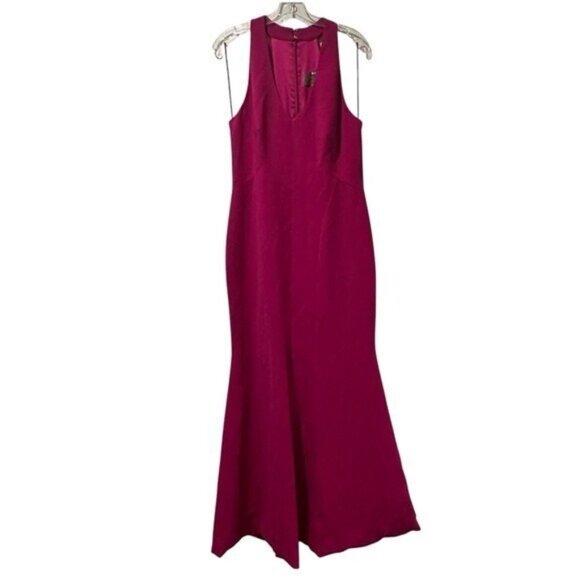 Theia Dresses & Skirts - Theia Size 12 Fucia Smooth Mermaid Gown Dress Sleeveless Pink V-Neck $795